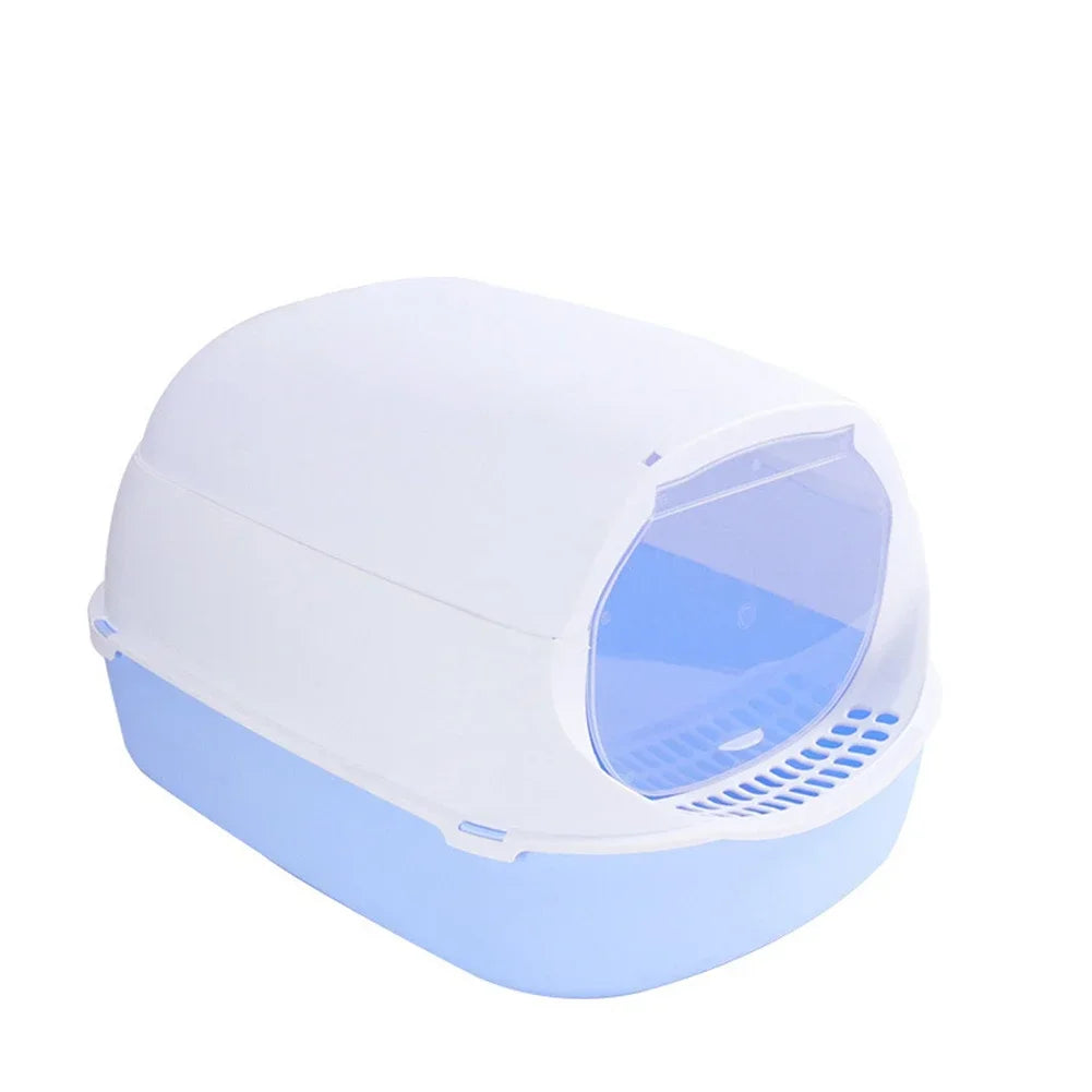 KittyHaven™ Semi-Enclosed Cat Litter Box – Splashproof & Easy-Clean Design