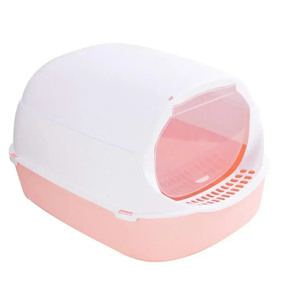 KittyHaven™ Semi-Enclosed Cat Litter Box – Splashproof & Easy-Clean Design